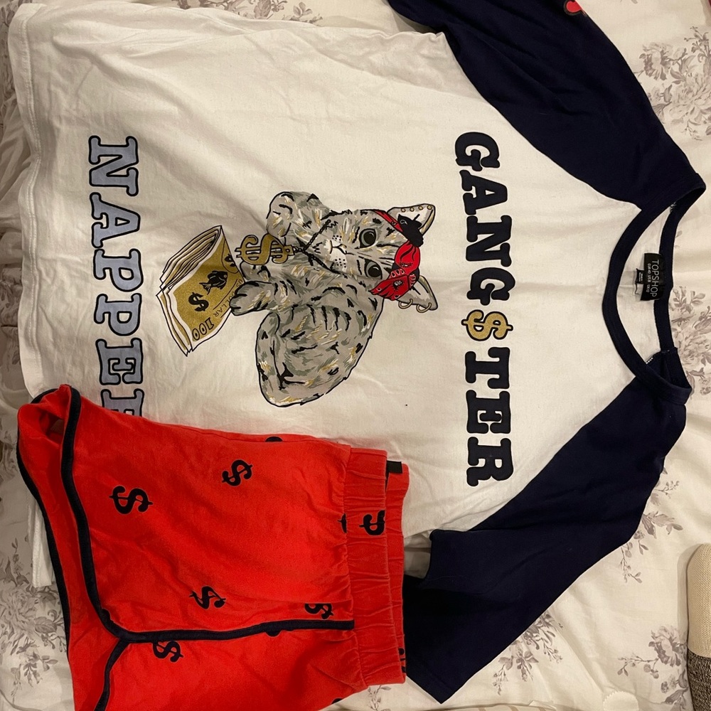 Topshop Gangster Napper Pajama Set